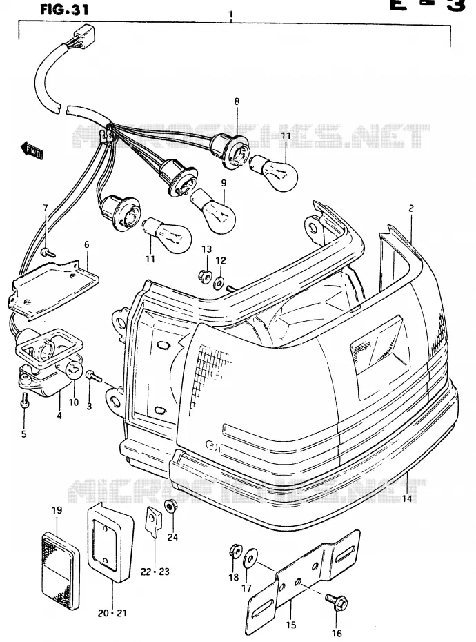TAIL LIGHT (E2, E4, E17, E39) Suzuki SCOOTER 125 CS 1983  CS125D