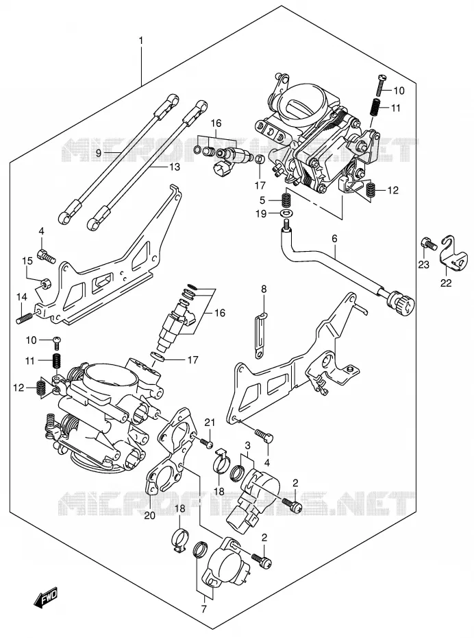 THROTTLE BODY Suzuki MOTO 1000 V-STROM 2003  DL1000K3(E2)