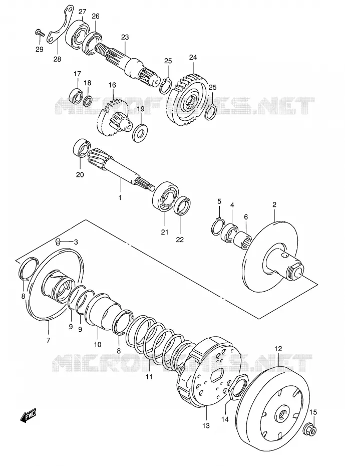 TRANSMISSION (2)(MODEL T) Suzuki SCOOTER 50 AE 1993  AE50KP(E1)