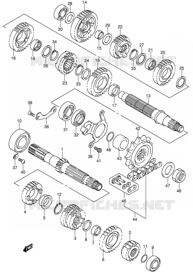 TRANSMISSION (MODEL K4/K5/K6) Suzuki MOTO 1000 V-STROM 2002  DL1000K2(E2)