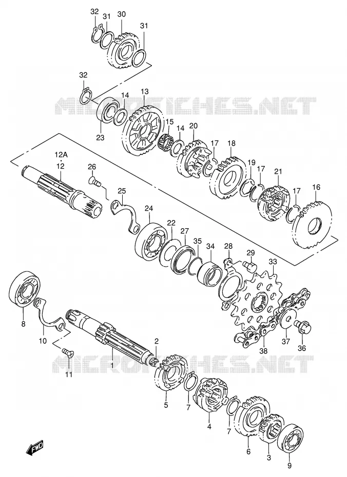 TRANSMISSION Suzuki MOTO 200 DF 1998  DF200EW