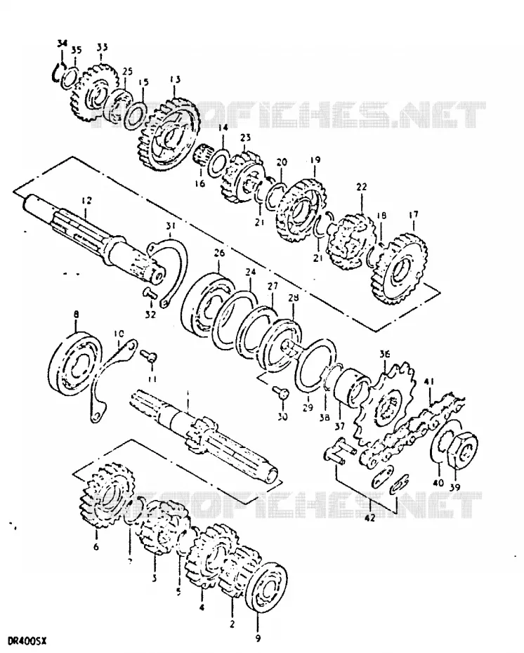 TRANSMISSION Suzuki MOTO 400 DR 1980  DR400ST(T/X)