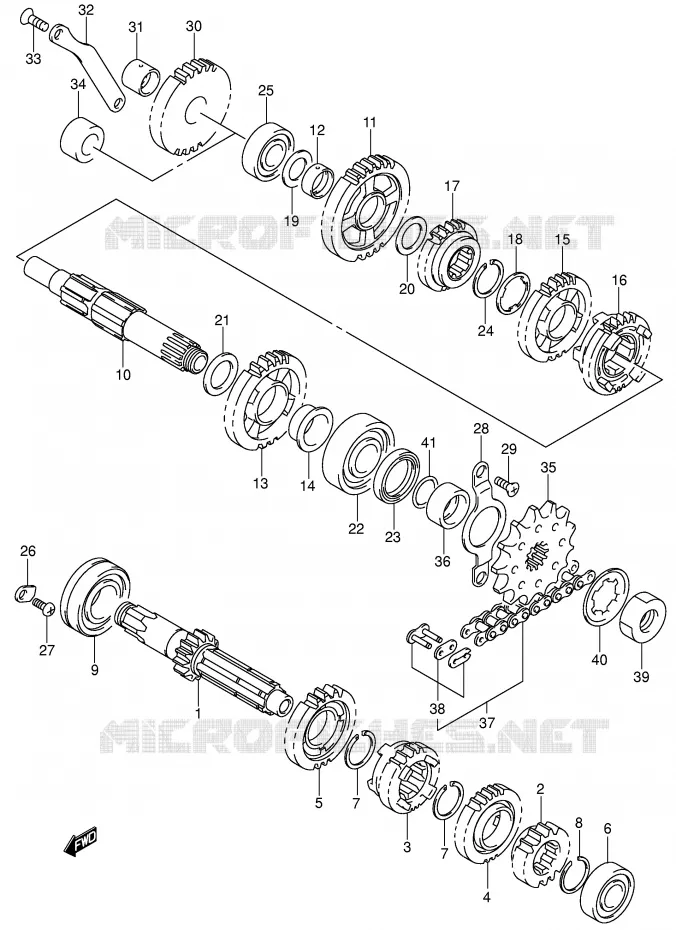 TRANSMISSION Suzuki MOTO 400 DR-Z 2000  DR-Z400EY(E1)