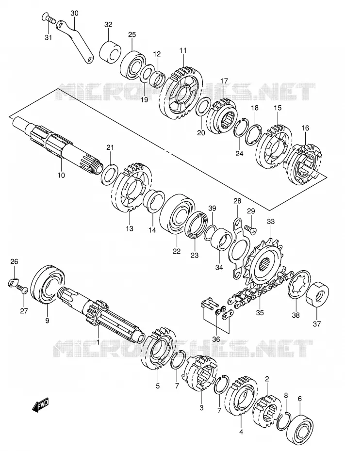 TRANSMISSION Suzuki MOTO 400 DR-Z 2000  DR-Z400SY(E2)