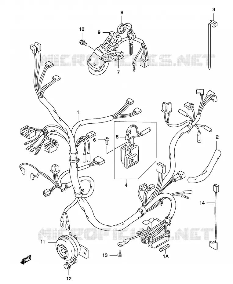 WIRING HARNESS (MODEL K1/K2) Suzuki SCOOTER 50 KATANA 2002  AY50K2(P19)