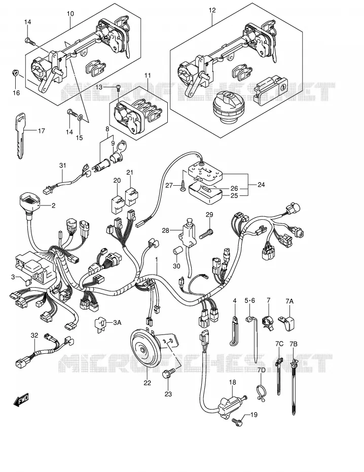 WIRING HARNESS (MODEL K3/K4) Suzuki SCOOTER 400 BURGMAN 2005  AN400K5(E2)