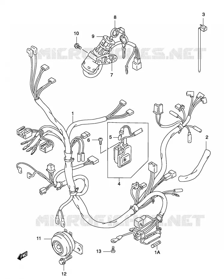 WIRING HARNESS (MODEL K3/K4) Suzuki SCOOTER 50 KATANA 2002  AY50WRK2(P19)
