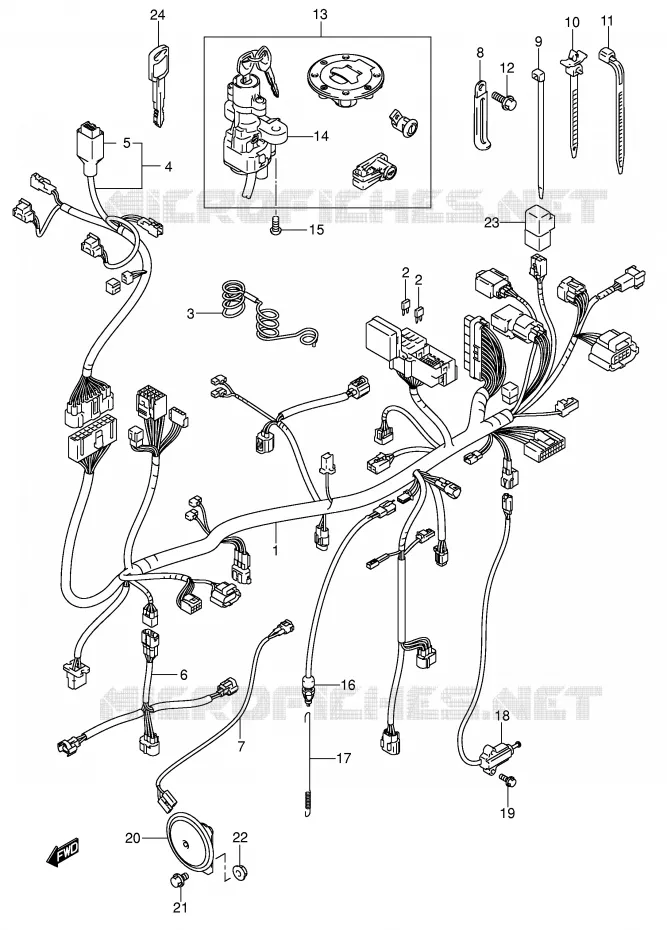 WIRING HARNESS (MODEL K3) Suzuki MOTO 1000 V-STROM 2005  DL1000K5(E2)