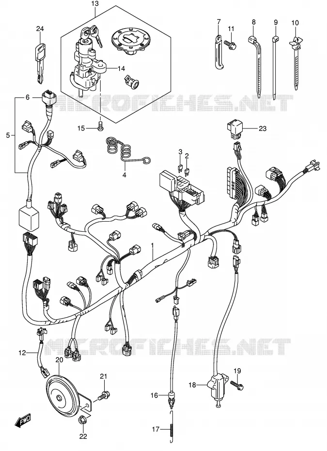WIRING HARNESS (MODEL K4 E24) Suzuki MOTO 650 V-STROM 2004  DL650K4(E2)