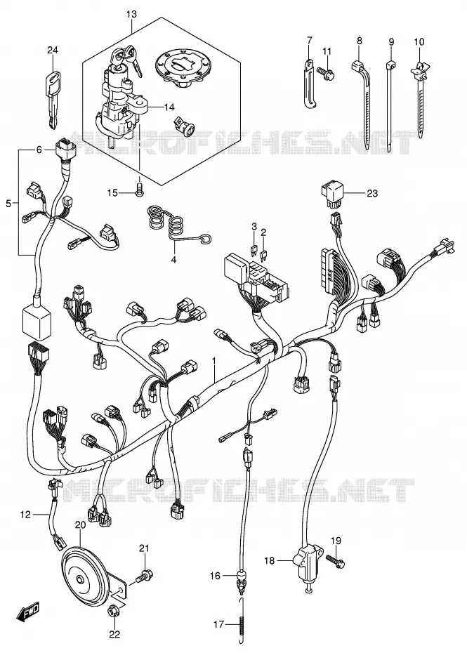 WIRING HARNESS (MODEL K4 E2,E19) Suzuki MOTO 650 V-STROM 2005  DL650K5(E2)
