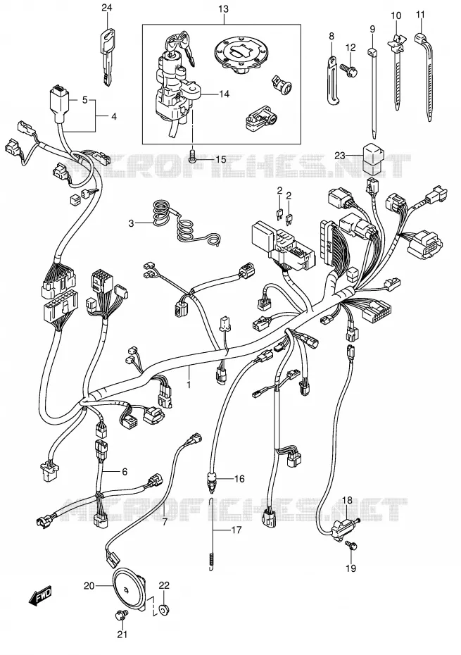 WIRING HARNESS (MODEL K4/K5/K6) Suzuki MOTO 1000 V-STROM 2002  DL1000K2(E2)