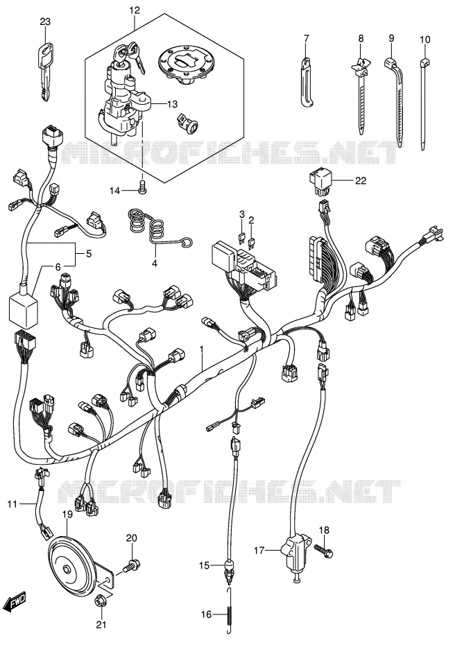 WIRING HARNESS (MODEL K5/K6 E24) Suzuki MOTO 650 V-STROM 2004  DL650K4(E2)
