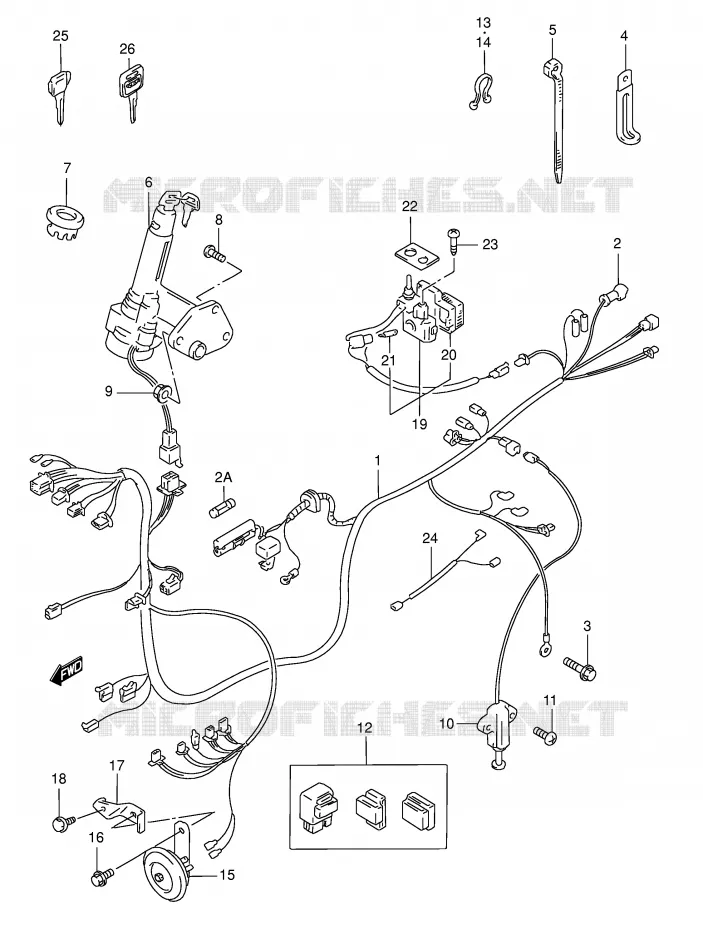 WIRING HARNESS (MODEL S/T/V/W/X) Suzuki SCOOTER 125 BURGMAN 2000  AN125Y(E2)