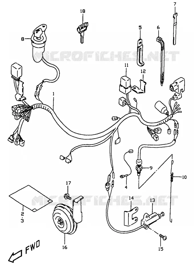 WIRING HARNESS (MODEL W/X, E24) Suzuki MOTO 350 DR 1999  DR350X(V/W/X)