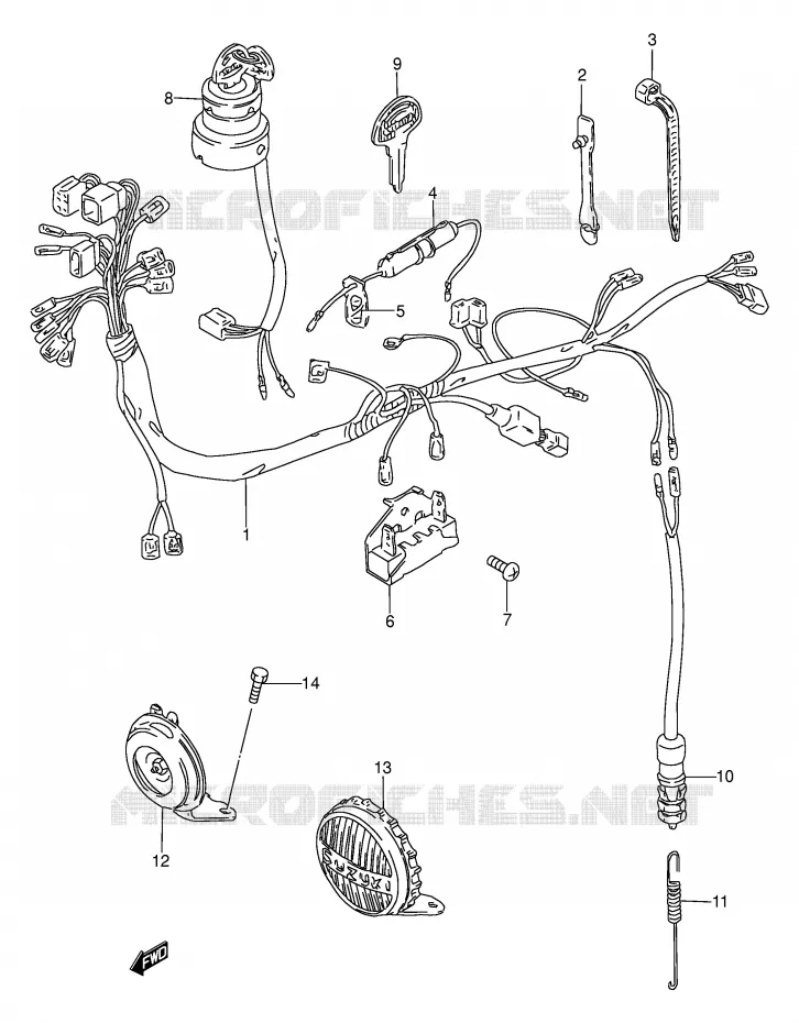 WIRING HARNESS Suzuki MOTO 100 AP 1997  AX100V(E94)
