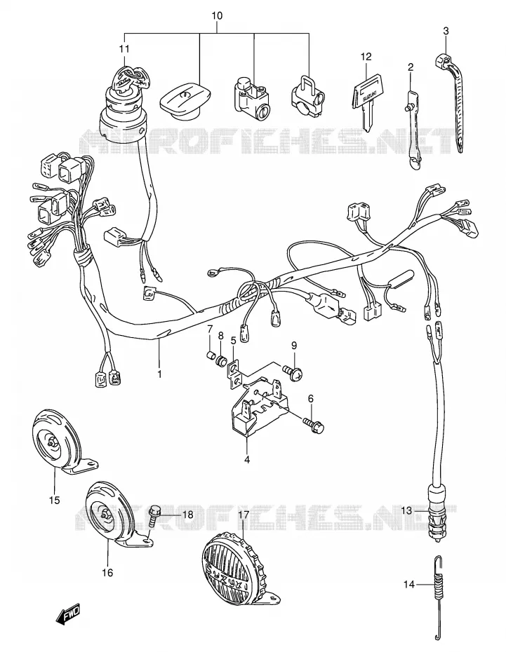 WIRING HARNESS Suzuki MOTO 115 AP 1999  AX115X(E71)
