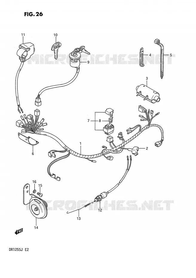 WIRING HARNESS Suzuki MOTO 125 DR 1987  DR125SH(E2)