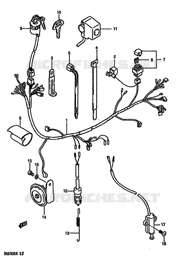 WIRING HARNESS Suzuki MOTO 600 DR 1988  DR600RUJ(E2)