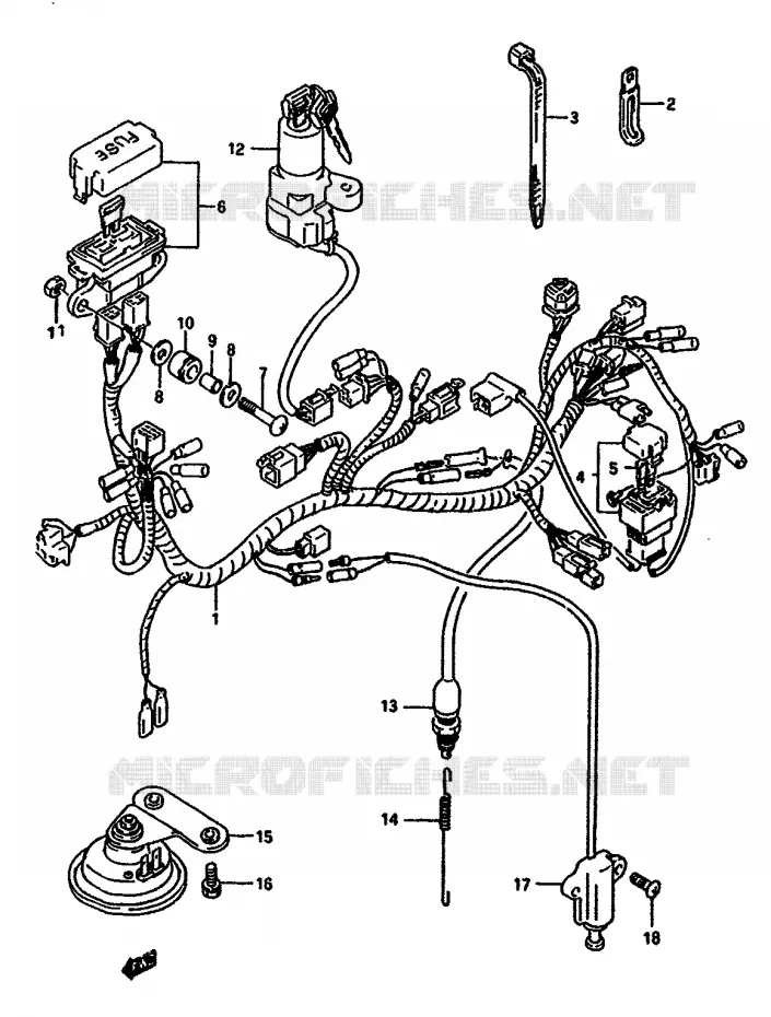WIRING HARNESS Suzuki MOTO 650 DR 1990  DR650RSUL(L/M)