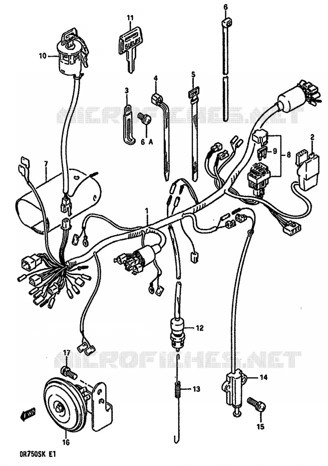 WIRING HARNESS Suzuki MOTO 750 DR 1989  DR750SUK(J/K)