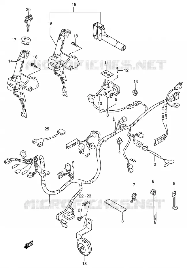 WIRING HARNESS Suzuki SCOOTER 100 ADDRESS 1997  AG100V(E71)