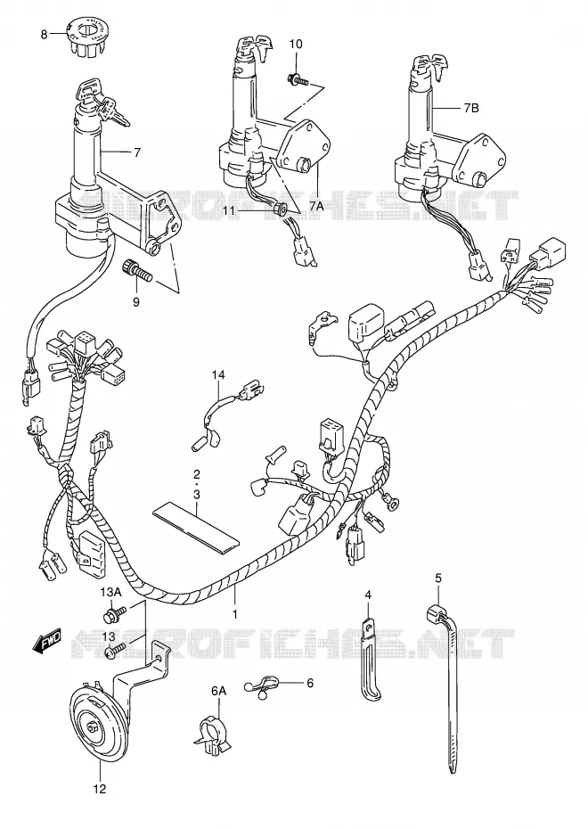 WIRING HARNESS Suzuki SCOOTER 50 AE 1991  AE50M(E1)