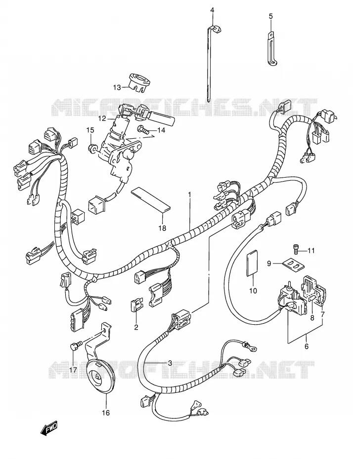 WIRING HARNESS Suzuki SCOOTER 50 AJ 1995  AJ50S(E29)