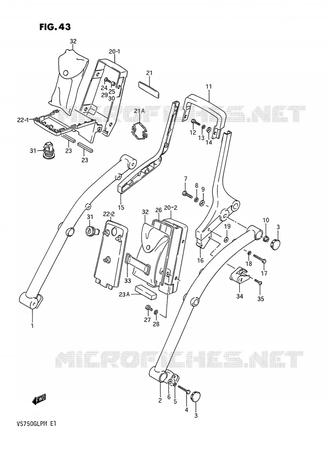BACKREST Suzuki MOTO 750 INTRUDER 1986  VS750GLFG(E1)