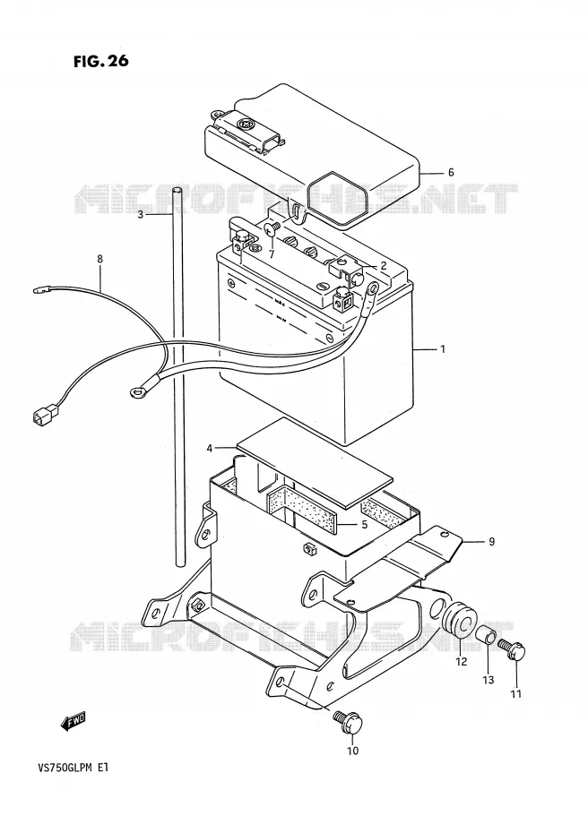 BATTERY (MODEL F) Suzuki MOTO 750 INTRUDER 1991  VS750GLFM(E1)