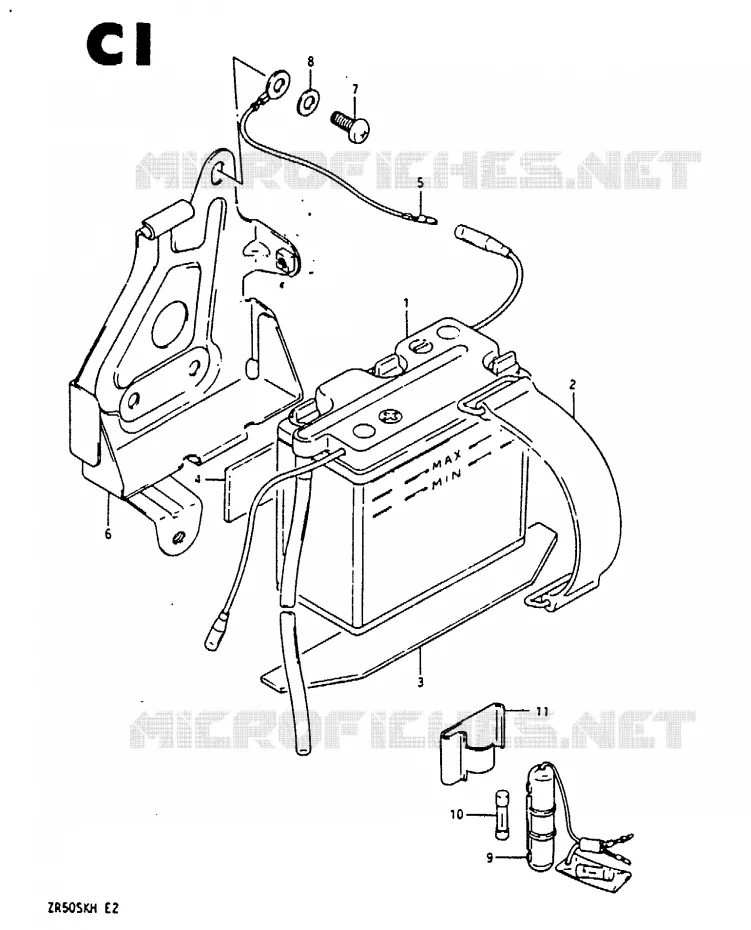 BATTERY Suzuki MOTO 50 ZR 1984  ZR50SKE(E/H)