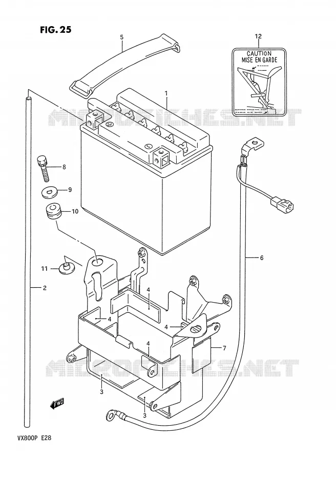 BATTERY Suzuki MOTO 800 VX 1991  VX800M(E28)
