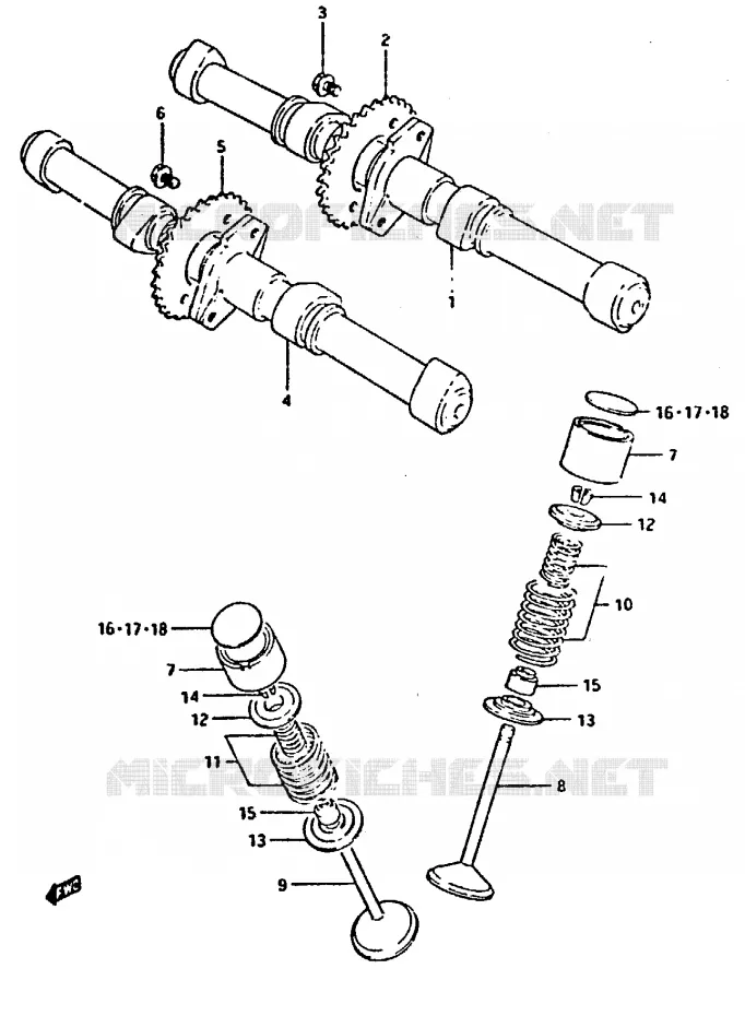 CAM SHAFT - VALVE Suzuki MOTO 650 XN85-T 1983  XN85D