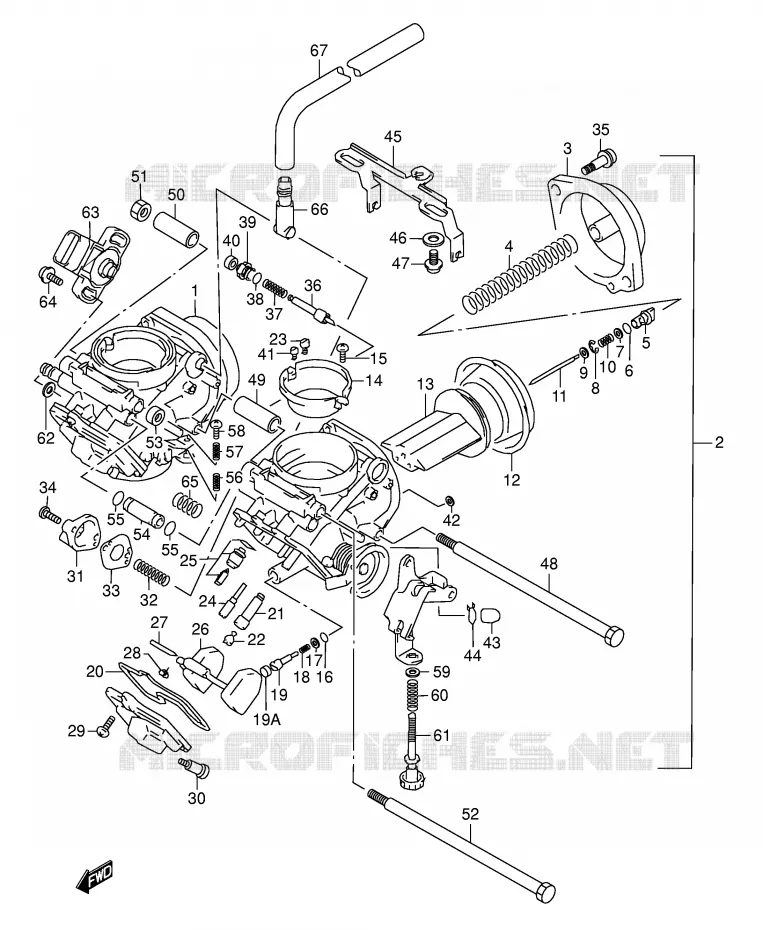 CARBURETOR (MODEL W/X/Y) Suzuki MOTO 1500 INTRUDER 2000  VL1500Y(E2)