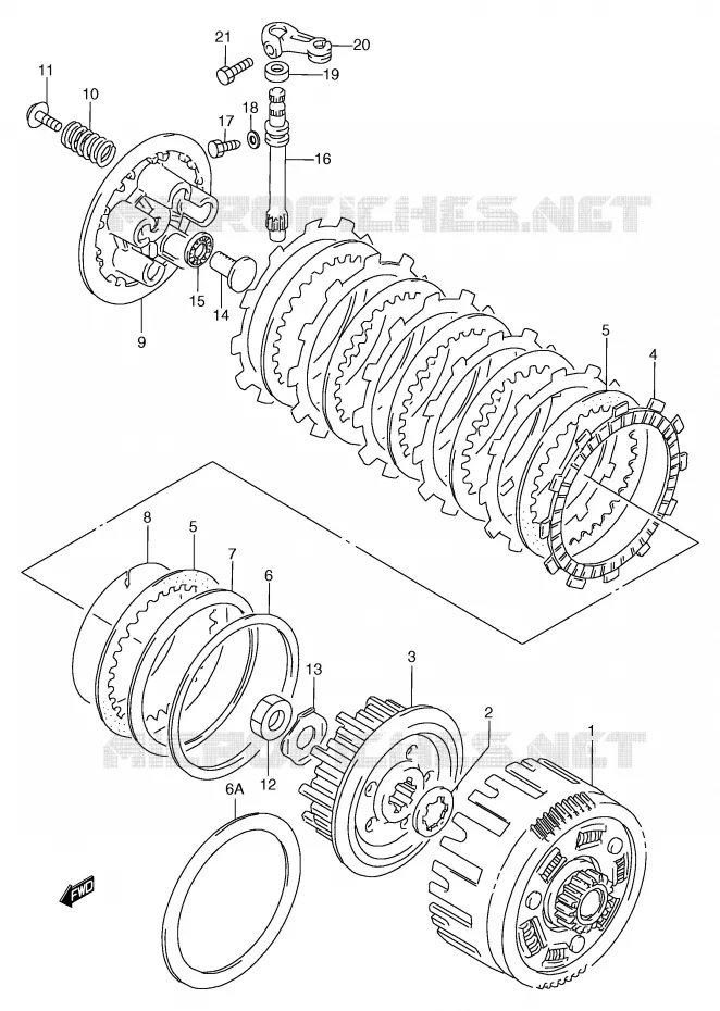CLUTCH Suzuki MOTO 125 TS-R 1993  TS125RP(E2)