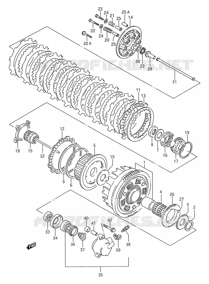 CLUTCH Suzuki MOTO 1400 INTRUDER 1994  VS1400GLPR(E28)