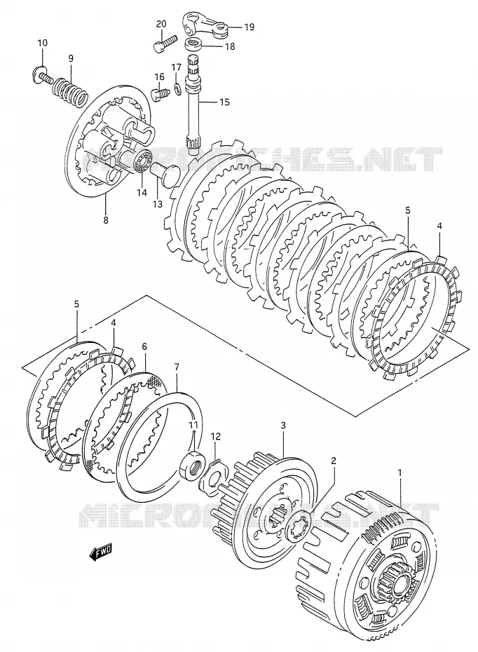 CLUTCH Suzuki MOTO 200 TS-R 1993  TS200RP(E28)