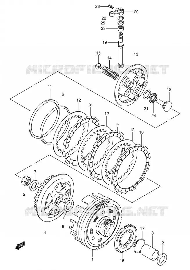 CLUTCH Suzuki MOTO 250 INTRUDER 2003  VL250K3(E2)