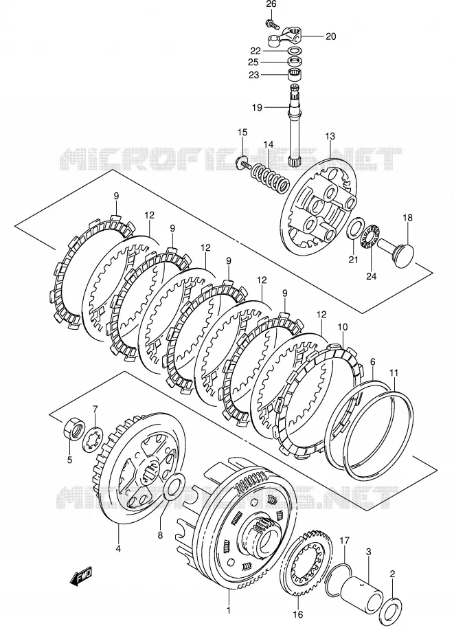 CLUTCH Suzuki MOTO 250 INTRUDER 2005  VL250K5(E19)