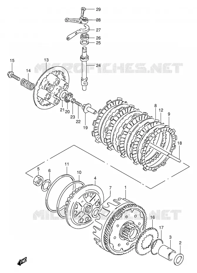 CLUTCH Suzuki MOTO 250 TU 2000  TU250XY(E2)