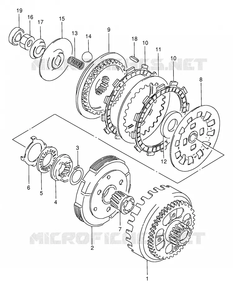 CLUTCH Suzuki MOTO 50 TS-X 1991  TS50XAM(E4)