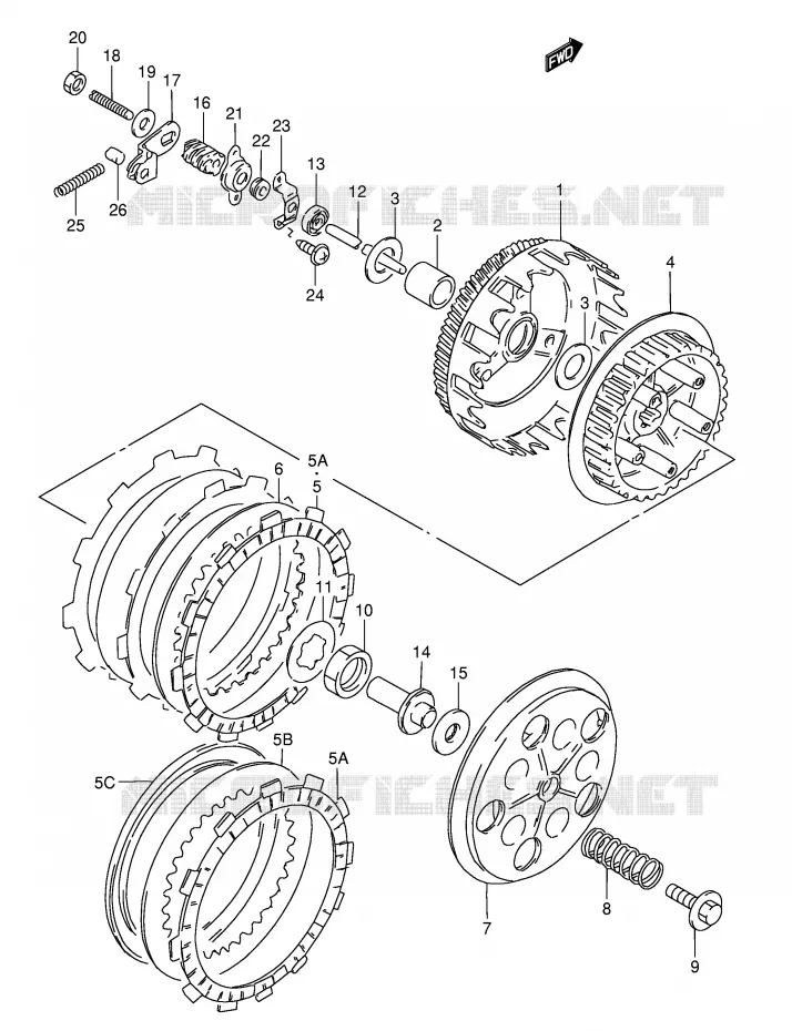 CLUTCH Suzuki MOTO 50 TS-X 1994  TS50XKR(E1)