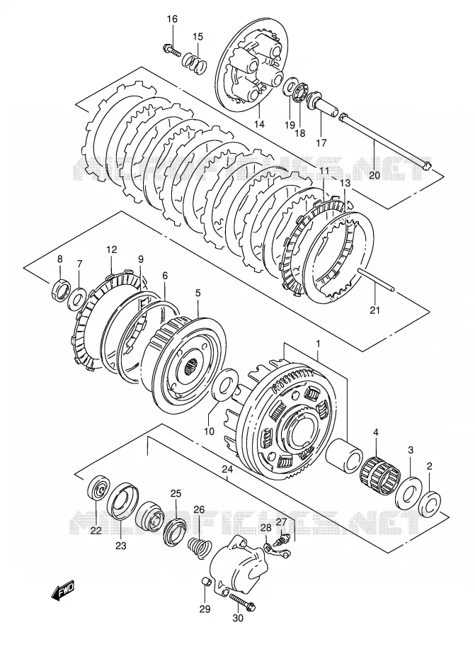 CLUTCH Suzuki MOTO 800 INTRUDER 2002  VS800GLK2(E22)