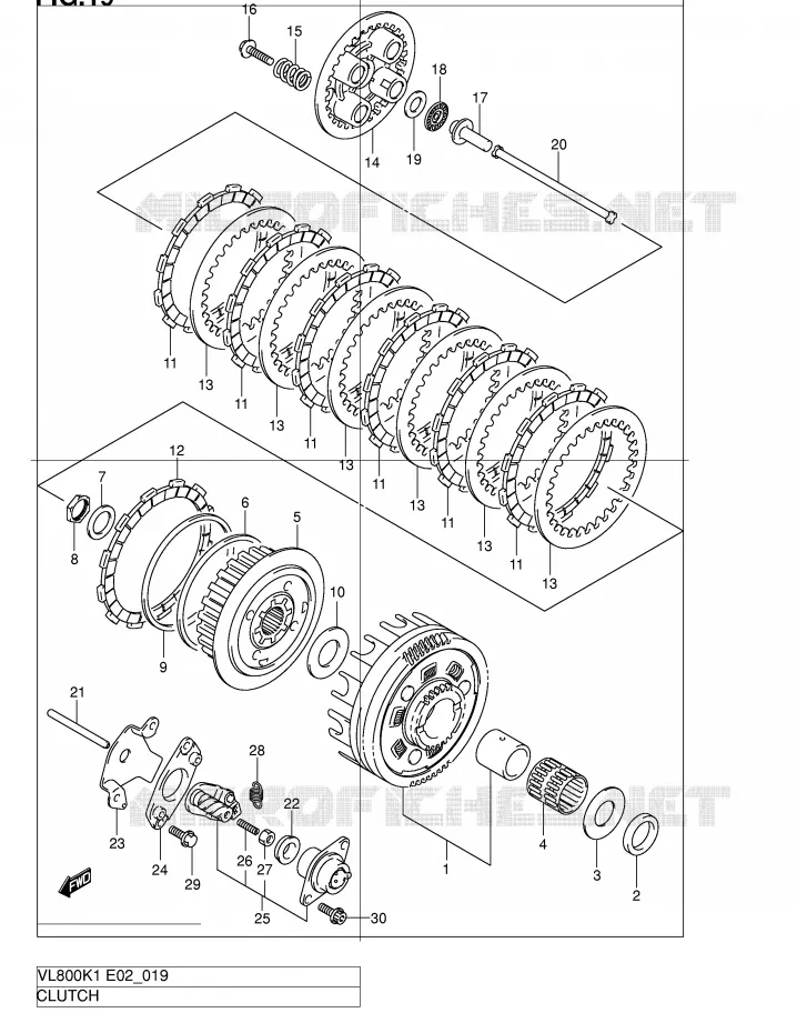 CLUTCH Suzuki MOTO 800 VOLUSIA 2003  VL800K3(E2)