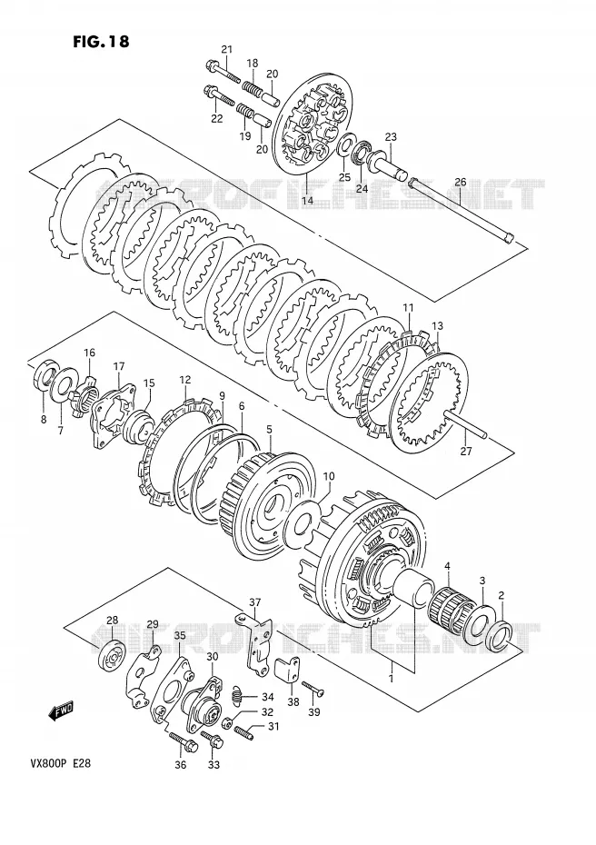 CLUTCH Suzuki MOTO 800 VX 1992  VX800N(E28)