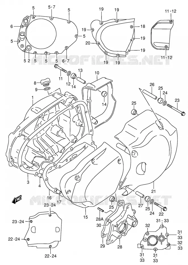 CRANKCASE COVER Suzuki MOTO 1500 INTRUDER 2000  VL1500Y(E2)