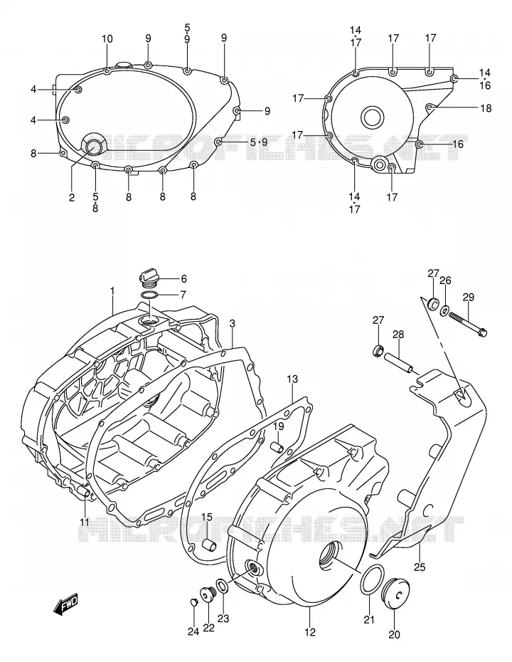 CRANKCASE COVER Suzuki MOTO 800 VOLUSIA 2001  VL800K1(E2)