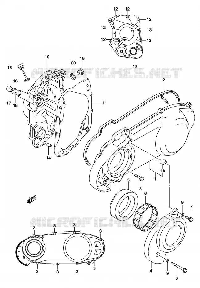 CRANKCASE COVER Suzuki SCOOTER 150 BURGMAN 2003  UH150K3(P19)