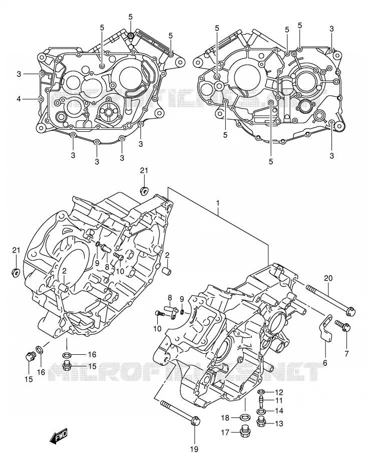 CRANKCASE Suzuki MOTO 125 INTRUDER 2000  VL125Y(E2)