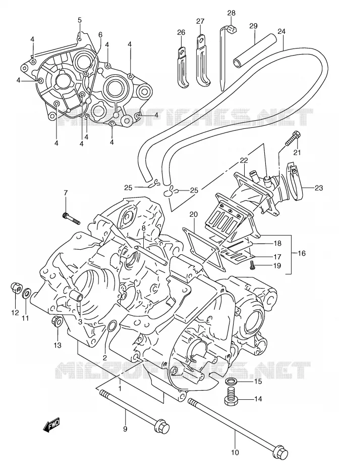 CRANKCASE Suzuki MOTO 125 TS-R 1991  TS125RM(E2)