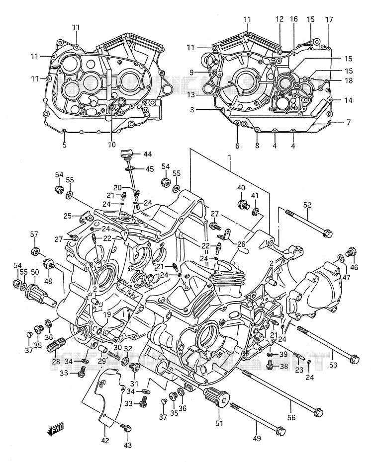 CRANKCASE Suzuki MOTO 1400 INTRUDER 1987  VS1400GLPH(E28)